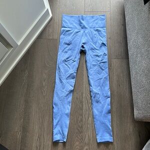 Blue tight fitting leggings